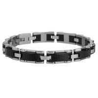 BRACELET ROCHET MING ACIER CERAMIQUE NOIRE MOLETTE 9 MM B441081