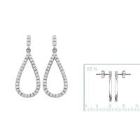 Boucles d'oreilles WHITE Argent 925 Rhodie Microserti