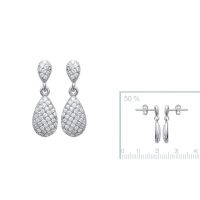Boucles d'oreilles PAVAGES Argent 925 Rhodie OZ Microserti 
