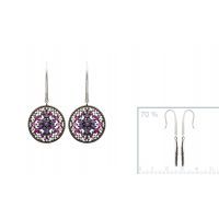 Boucles d'oreilles Violet Argent 925 Rhodie 