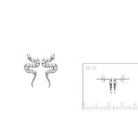 Boucles d'oreilles Serpent Argent 925 Rhodie 