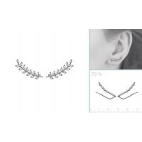 Boucles d'oreilles Lauriers Argent 925 Rhodie 