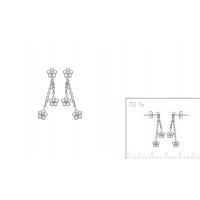 Boucles d'oreilles Fleurs Argent 925 Rhodie 