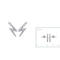 Boucles d'oreilles Coup de foudre Argent 925 Rhodie 