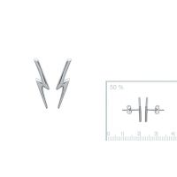 Boucles d'oreilles Foudre Argent 925 Rhodie 