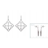 Boucles d'oreilles Dentelles Argent 925 Rhodie OZ Microserti 
