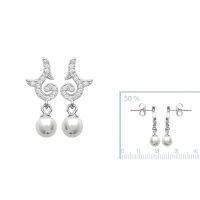 Boucles d'oreilles Perles Argent 925 Rhodie OZ Microserti 