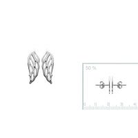 Boucles d'oreilles Aile d'ange Argent 925 Rhodie 