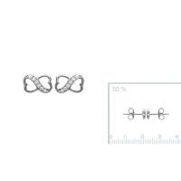 Boucles d'oreilles Amour infini Argent 925 Rhodie OZ Microserti 