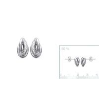 Boucles d'oreilles Noeud 6 mm Argent 925 Rhodie 