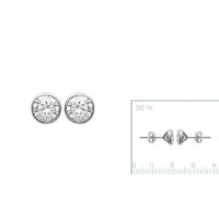 Boucles d'oreilles 6 mm Argent 925 Rhodie 