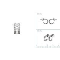 Boucles d'oreilles Argent 925 Rhodie 