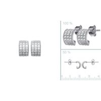 Boucles d'oreilles Pavages Argent 925 Rhodie 