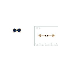 Boucles d'oreilles 3 mm plaqué or 750 3 microns bleu