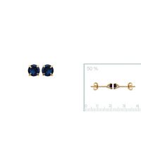 Boucles d'oreilles 4 mm plaqué or 750 3 microns bleu