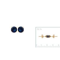 Boucles d'oreilles 5 mm plaqué or 750 3 microns bleu