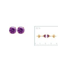 Boucles d'oreilles 6 mm plaqué or 750 3 microns