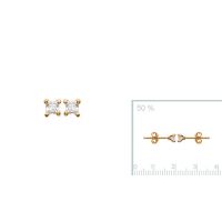 Boucles d'oreilles 3 mm plaqué or 750 3 microns