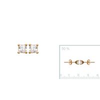 Boucles d'oreilles 4 mm plaqué or 750 3 microns