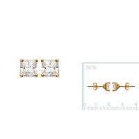 Boucles d'oreilles 6 mm plaqué or 750 3 microns