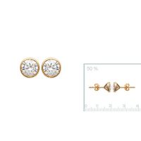 Boucles d'oreilles 6 mm plaqué or 750 3 microns
