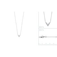 Collier argent 925 rhodie oxydes microserti