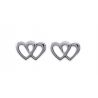 Boucles d'oreilles Double Coeurs Argent 925/1000