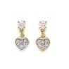 Boucles d'oreilles Coeurs OZ Plaqué Or Rhodié