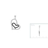 Pendentif argent 925 rhodie oxyde microserti