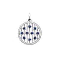 Pendentif argent 925 rhodie oxyde microserti