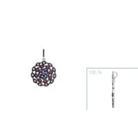 Pendentif argent 925 rhodie oxyde