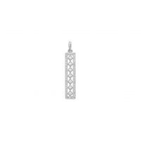 Pendentif argent 925 rhodie oxyde microserti