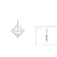 Pendentif argent 925 rhodie oxyde microserti