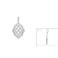 Pendentif argent 925 rhodie oxyde microserti