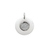 Pendentif argent 925 rhodie oxyde ceramique
