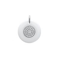 Pendentif argent 925 rhodie oxyde ceramique