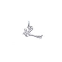 Pendentif Colombe argent 925 rhodie oxyde