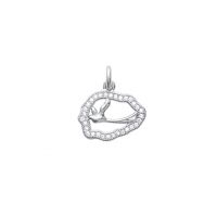 Pendentif Colombe argent 925 rhodie oxyde