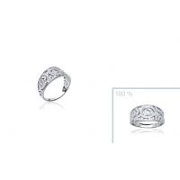 Bague Argent 925 dentelée rhodie oxyde microserti