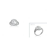 Bague Fleur Argent 925 rhodie 14mm oxyde microserti