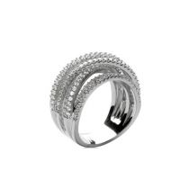 Bague Entrelacée Argent 925 rhodie 12mm oxyde microserti