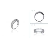 Bague croisée Argent 925 rhodie oxyde microserti