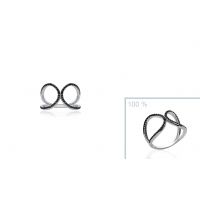 Bague En X Argent 925 rhodie oxyde microserti