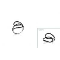 Bague entrelacée Argent 925 rhodie oxyde microserti