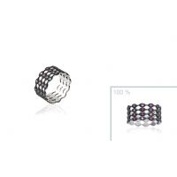 Bague Dentelle en Argent 925 noircie 