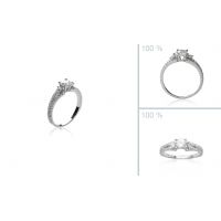 Bague Argent 925 solitaire rhodie oxyde microserti