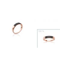 Bague Plaqué or 750 5 microns oxyde noir