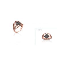 Bague Plaqué or 750 17mm 5 microns oxyde noir