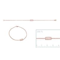 Bracelet plaqué or 750 3 microns oxyde microserti