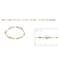 Bracelet plaqué or 750 3 microns imitation perles